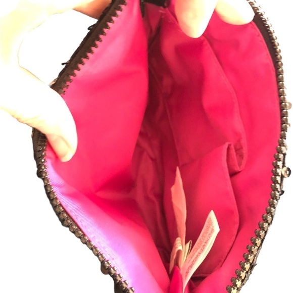 Disney Parks Sequin Crossbody Minnie Mickey Handbag Black Zip Pockets 9X6.5 - Picture 4 of 6